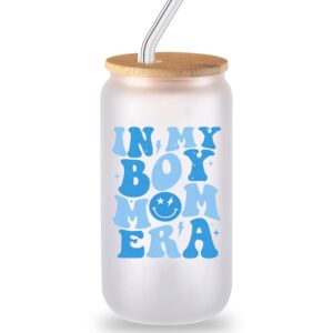 boy mom gifts for new mom,new mom gifts,gifts for new mom,postpartum gifts for mom,new mom gifts after birth,cool gifts for new moms-16 oz in my boy mom era coffee glass