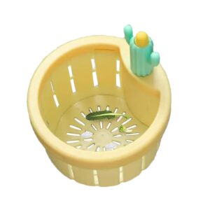 Kitchen Sink Strainer, Portable Sink Basket, Cartoon Cactus Design Stopper Drainer, Anti Clogging Sink Stopper, Bathroom Sink and Bathtub Drain Strainers for Easy Cleaning (Yellow)