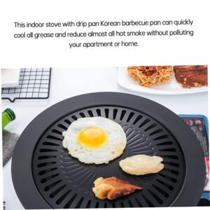 XJKLBYQ Non-Stick Grill Plate,Korean BBQ Grill,Grill Tray,Griddles Round Bakeware Household Ovenware for Any Stove