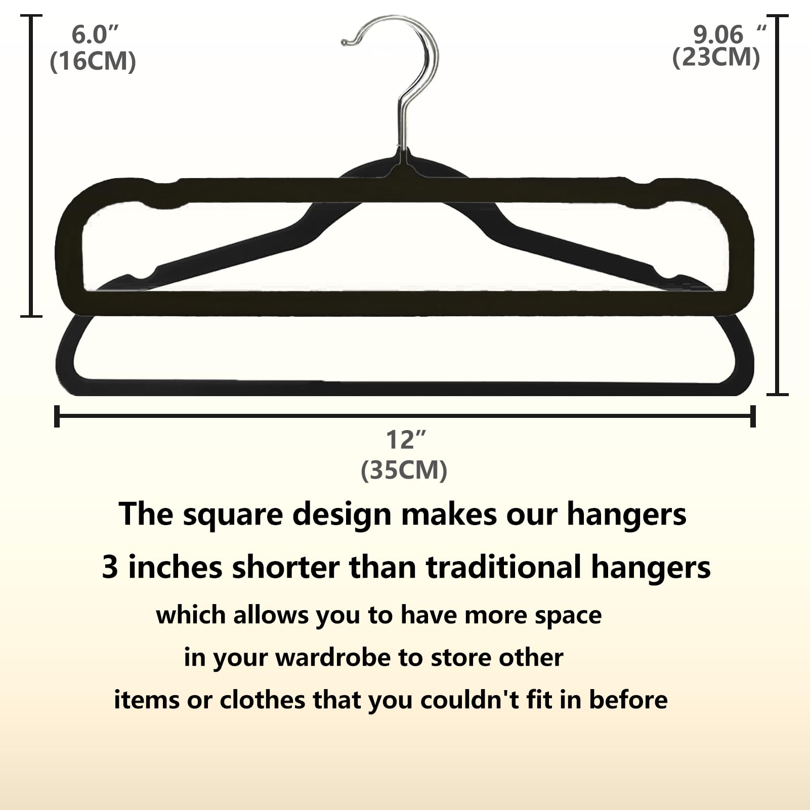 Velvet Pant Hangers, 20pcs Heavy Duty Flocked Trouser Hangers with Non-Slip Bar, 35cm(L) Adult Clothes Hanger with Swivel Hook, Slim Felt Jean Hangers for Shorts, Dress, Scraf, Bar (Black-Silver)