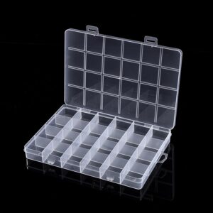 2pcs Plastic Organizer Container Box with Adjustable Dividers, 36 Grids Clear Plastic Parts Organizer Box Compartment Container for Bead, Nail, Jewelry, Art, DIY Crafts, Fishing Tackle, Small Items.