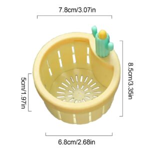 Kitchen Sink Strainer, Portable Sink Basket, Cartoon Cactus Design Stopper Drainer, Anti Clogging Sink Stopper, Bathroom Sink and Bathtub Drain Strainers for Easy Cleaning (Yellow)