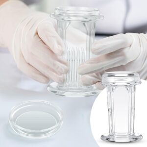 Sieral 6 Pieces Staining Jar 5 Slides Capacity Staining Tank 60 ml Glass Jar with Lid for Lab Microscope Supplies