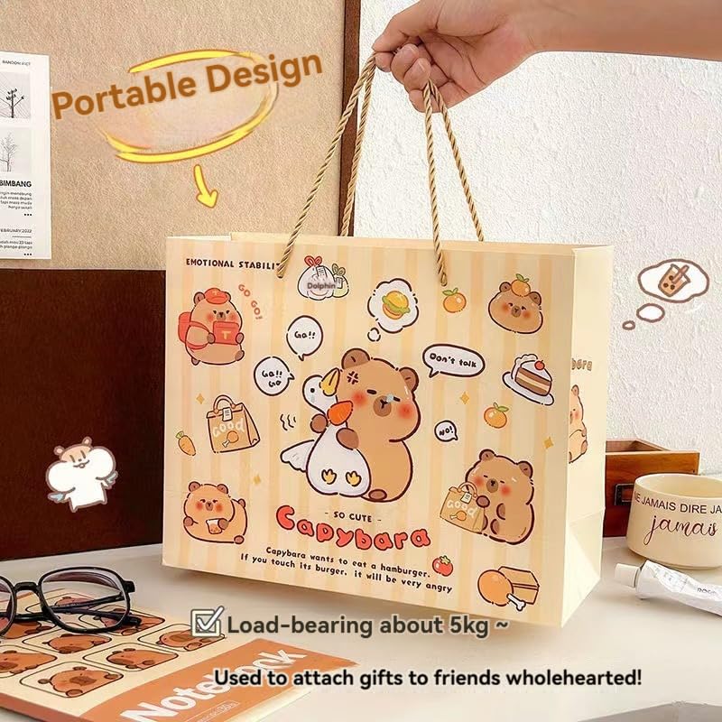 Kapibara Stuff Pen case Pencil Pouch Pencil Box Set Deluxe Gift Box suitcase canvas box (332 pieces paper bag)