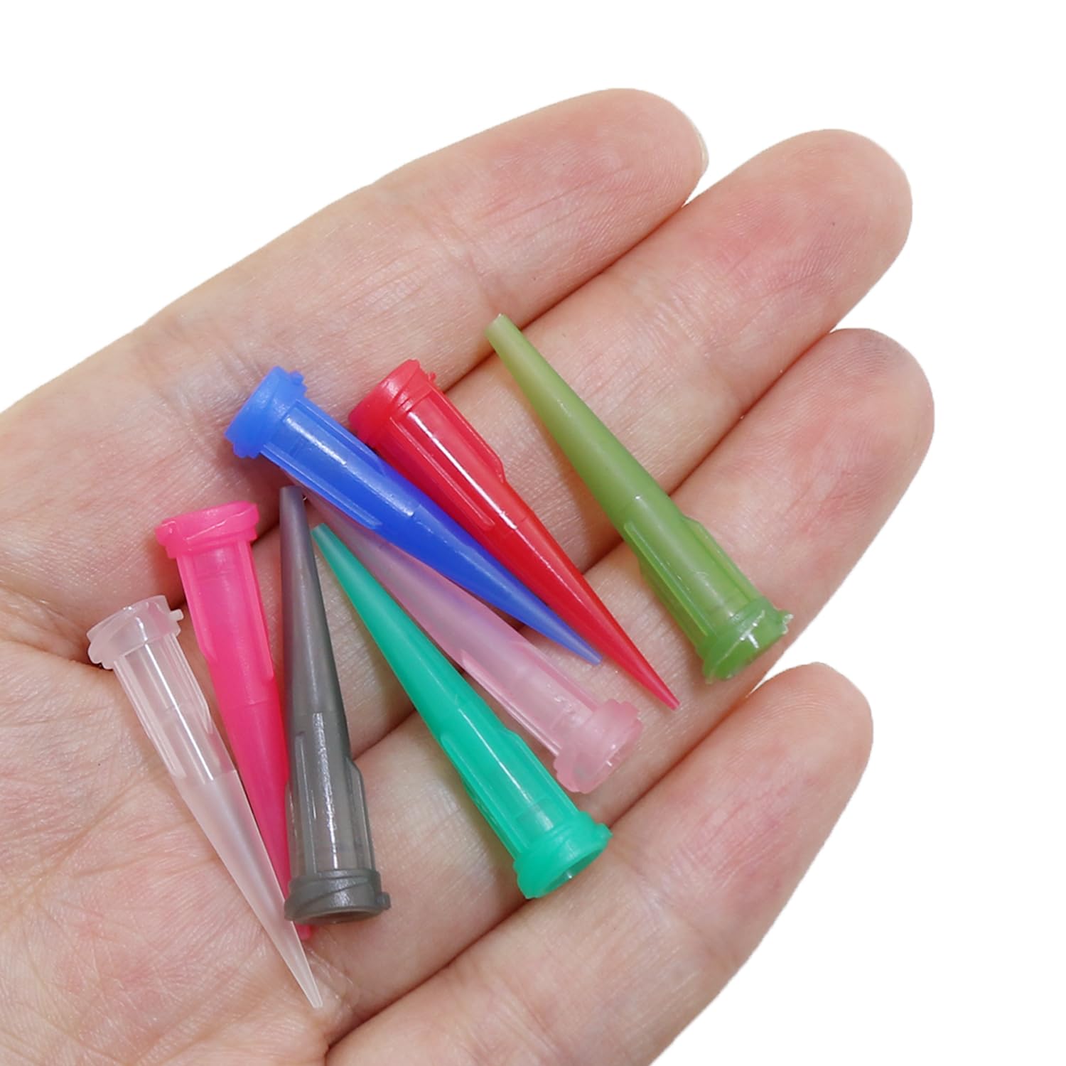 Heyous 80PCS Plastic Conical Needle Blunt Tip Liquid Dispenser Needle Syringe Tip Dispensing Filling Needle with 8 Mixed Size for Ink or Oil Filling Processes