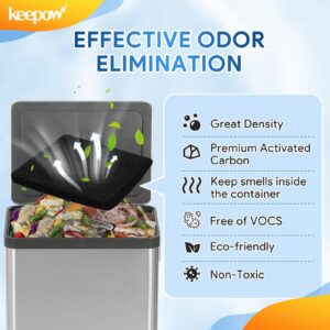 KEEPOW 8 Pack Trash Can Deodorizer Compatible with EKO Trash Can, Activated Charcoal Odor Absorber for Trash Can and Compost Bin, Garbage Can Deodorizer for Indoor Kitchen Compost Bucket (Square)