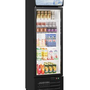 GarveeTech Commercial Display Refrigerator with Single Glass Door, 11.5 Cu.Ft Merchandiser Beverage Refrigerators Fridge, Upright Beverage Cooler, Soft Led Light, Adjustable Shelves