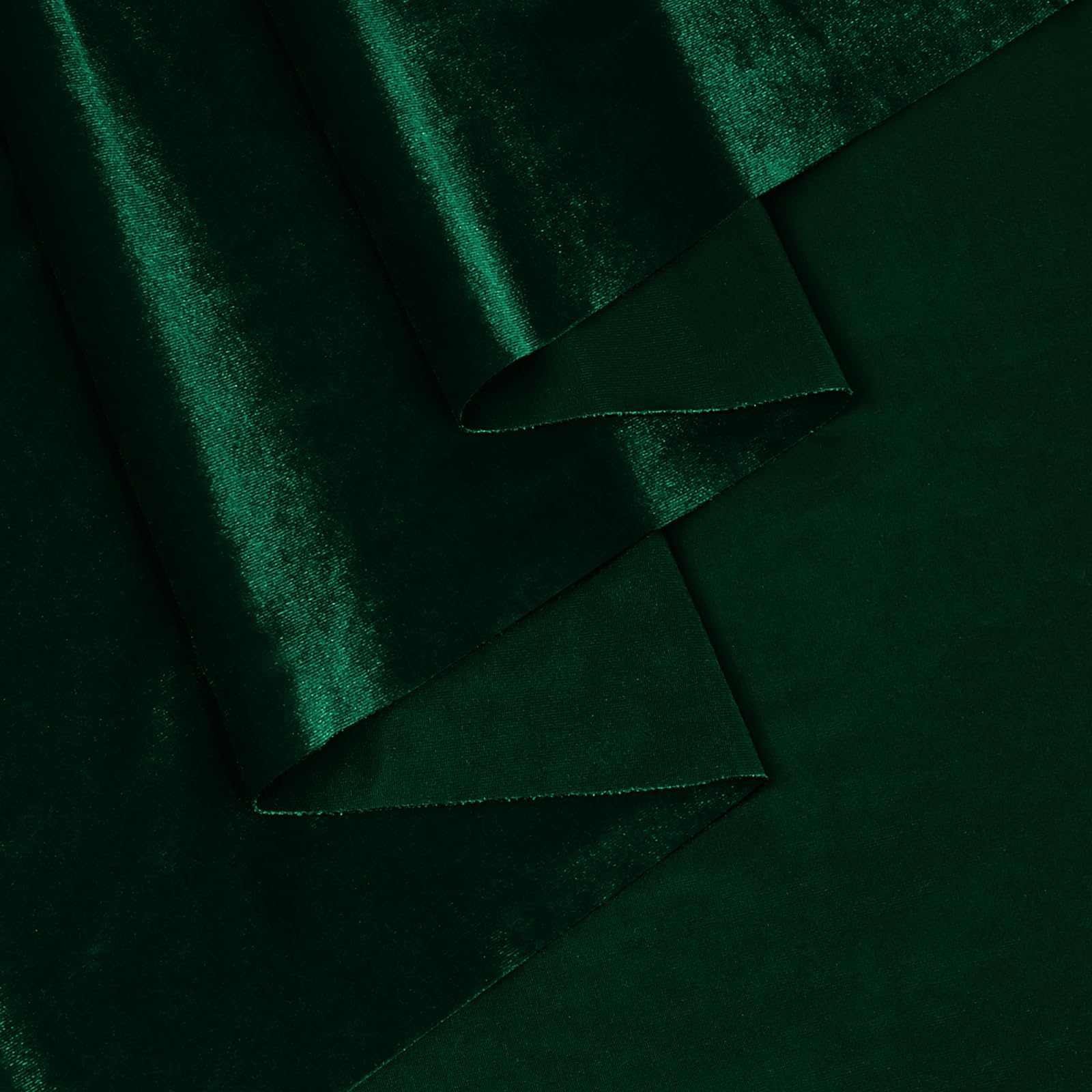 KKJIAF Hunter Green Stretch Velvet Fabric 60 Inch Wide, 1 Yard Soft Stretchy Fabric for Sewing Clothes, Apparel, Costume, Crafts - 90% Polyester 10% Spandex