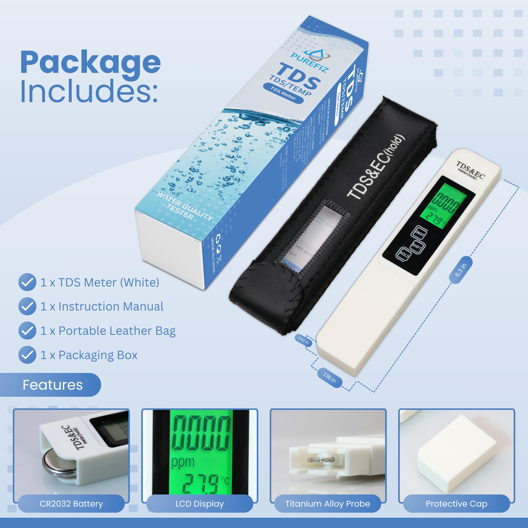 All-New 2025 TDS Meter Digital Water Tester – 4-in-1 Accurate & Reliable TDS, EC & Temperature Meter (°C, °F) 0-9990 ppm, Ideal for Drinking Water, Aquariums, Hydroponics, RO/DI Systems & More