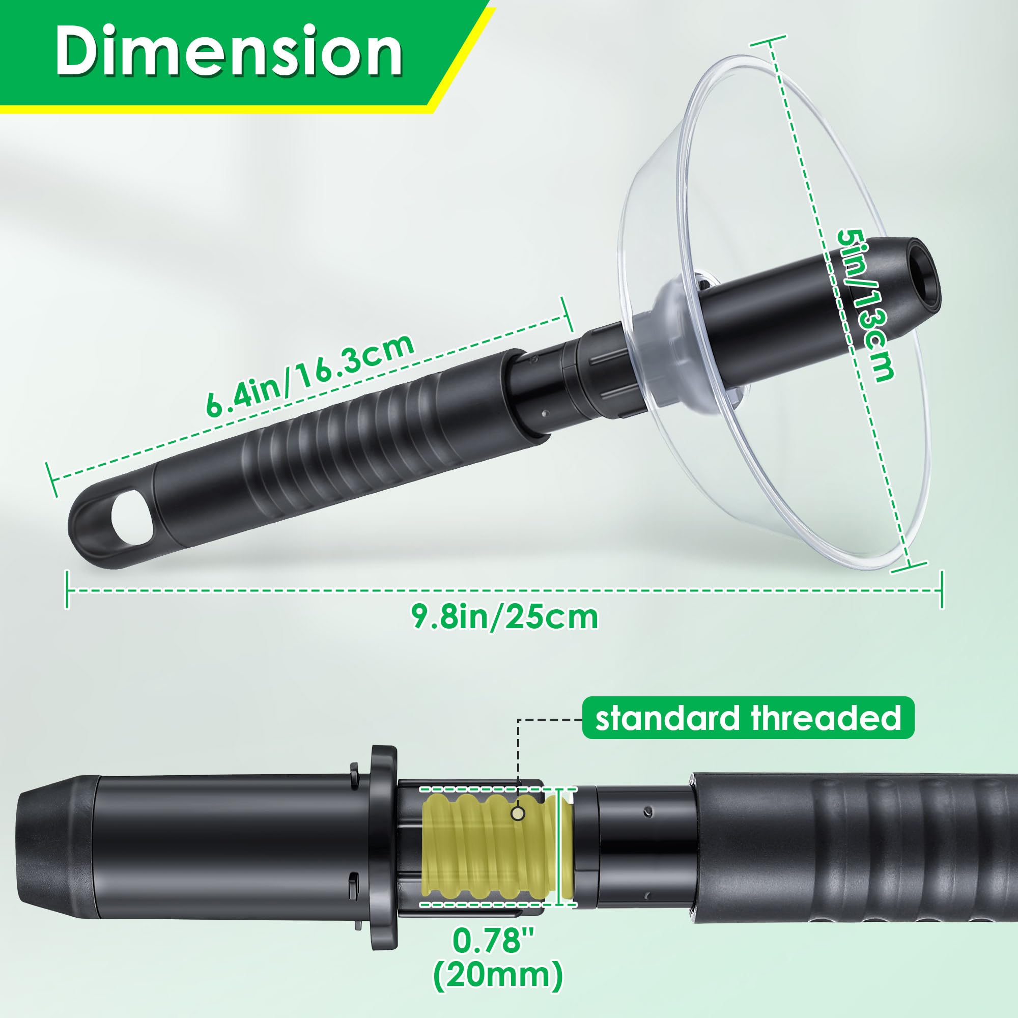 Saillong Broken Bulb Extractor, Light Bulb Changer for Standard Incandescent Broken Light Bulbs, Broken Light Bulb Removal Tool with Safety Shield Compatible with Standard Threaded Extension Pole