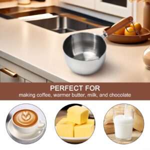 Coffee and Butter Warmer,Milk Pot,Stainless Steel Hot Oil Pan, Hot Sauce Small Pot Cooking, Butter Melting Pot With Handle, Sauce Serving Pots(300ml)