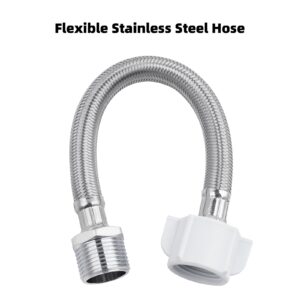 THU9090R 8 Inch Extension Hose Compatible with TOTO C110/E200/S300/S400 Wash Lets- 7/8 Male Connect to T adapter of Bidet/Diaper sprayer- 7/8 Female Connect Ballcock Pipe of Toilet Tank