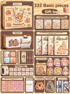 kapibara stuff pen case pencil pouch pencil box set deluxe gift box suitcase canvas box (332 pieces paper bag)