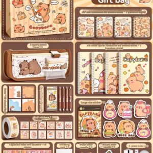 Kapibara Stuff Pen case Pencil Pouch Pencil Box Set Deluxe Gift Box suitcase canvas box (332 pieces paper bag)