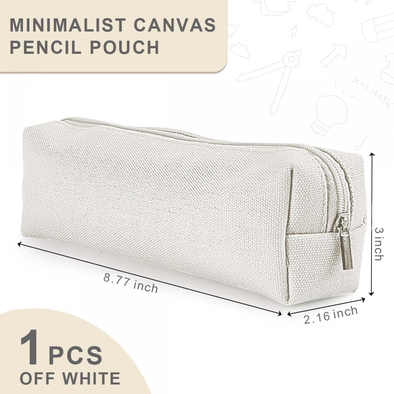 SenseYo Pencil Case Pouch for Stationery Organizer (Beige)