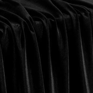 kkjiaf black stretch velvet fabric 60 inch wide, 1 yard soft stretchy fabric for sewing clothes, apparel, costume, crafts - 90% polyester 10% spandex