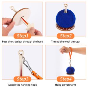 ZXINU Portable Wrist Yarn Holder, Wrist Yarn Holder for Crocheting, Leather Wristband Design Detachable Hand Knitting Auxiliary Tool for Craft Lovers (Orange)