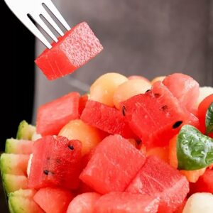 2 Pcs Watermelon Cutter Slicer Tool 2-In-1 Stainless Steel Fruit Cutter Summer Dual Head Foldable Portable Fruit Cutting Fork for Home Party Camping Kitchen Gadget (2)