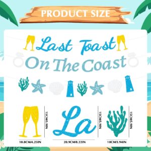 Joybileefun Blue Bachelorette Party Decorations - 3PCS Last Toast on The Coast Bachelorette Decorations Last Toast on The Coast Banner for Bridal Shower Wedding Engagement Party Supplies