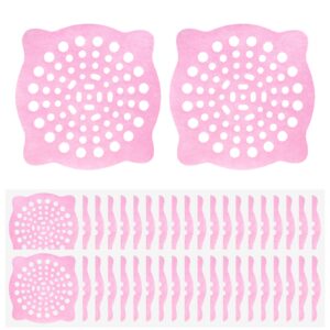 40pcs disposable shower drain hair catcher,large floor drain sticker,shower drain mesh sticker,suitable for wash basin, kitchen sink, bathroom floor drain, bathtub(5.9" x 5.9")