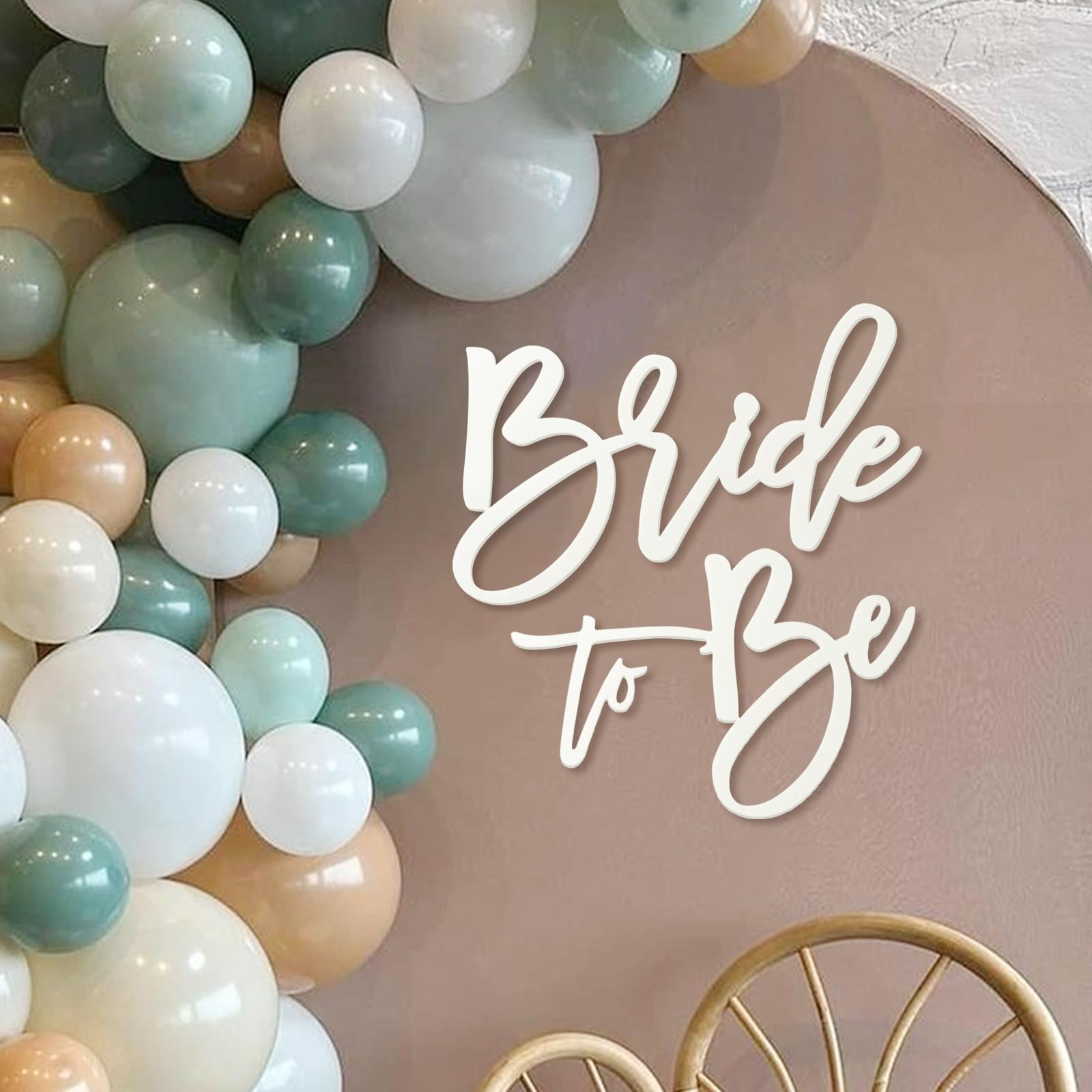 MASTRON Bride to Be Sign - White Felt Letters Bridal Shower Sign for Backdrop Bride to Be Sign Letters for Balloon Arch Photo Props Bachelorette Engagement Wedding