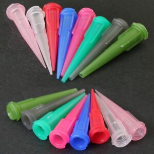 Heyous 80PCS Plastic Conical Needle Blunt Tip Liquid Dispenser Needle Syringe Tip Dispensing Filling Needle with 8 Mixed Size for Ink or Oil Filling Processes