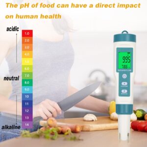 Generic PH Meter Digital Water Quality Tester - 7 in 1 Water Salinity Testing Kit with PH Temp EC TDS ORP S.G. and Salt - High Accuracy Water Test Equipment for Aquarium and Swimming Pool, WT367