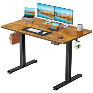 marsail electric standing desk with one-piece desktop,55 x 30 inch height adjustable office gaming computer desk with deeper tabletop,home office stand up desk with 4 memory presets, desk for bedroom