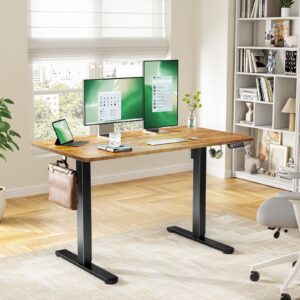 Marsail Electric Standing Desk with One-Piece Desktop,55 x 30 inch Height Adjustable Office Gaming Computer Desk with Deeper Tabletop,Home Office Stand up Desk with 4 Memory Presets, Desk for Bedroom