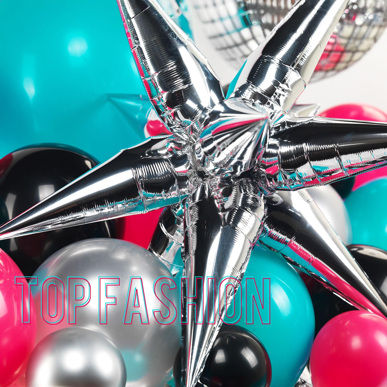 FROUFING Red Blue Black balloon garland arch kit 146+pcs with Disco Ball Explosion Star music note Foil Balloons for Music Decorations Birthday Graduation Short Videotheme party decorations