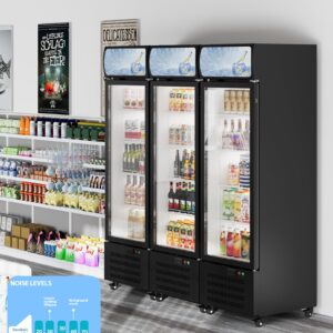 GarveeTech Commercial Display Refrigerator with Single Glass Door, 11.5 Cu.Ft Merchandiser Beverage Refrigerators Fridge, Upright Beverage Cooler, Soft Led Light, Adjustable Shelves