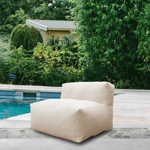 patio furniture set bean bag middle chair outdoor chairs sectional conversation patio piece daybed furniture outdoor sofa couch high density foam filling modern comfy patio couch (light beige)