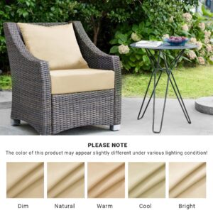 IPYNBAP Outdoor Cushions for Patio Furniture，Outdoor Seat Cushion Set 24 x 24 x 5.75 Inch，Waterproof & Fade Resistant Outdoor Chair Cushions，Deep Patio Chair Cushion with Removable Cover，Beige