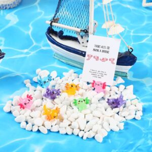 Simgoing 150 Pcs Employee Appreciation Gifts Bulk Include 50 Mini Axolotl Resin Figurine Axolotl Pun Inspirational Thank You Note Cards 50 Organza Bags for Staff Coworkers Office Gifts Party Favors