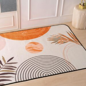 Flogriet Washable Rug, 5x7ft Boho Area Rugs Sun Print Mid Century Modern Rugs for Living Room Bedroom Dining Table Modern Home Office -Anti-Slip-Beige and Orange