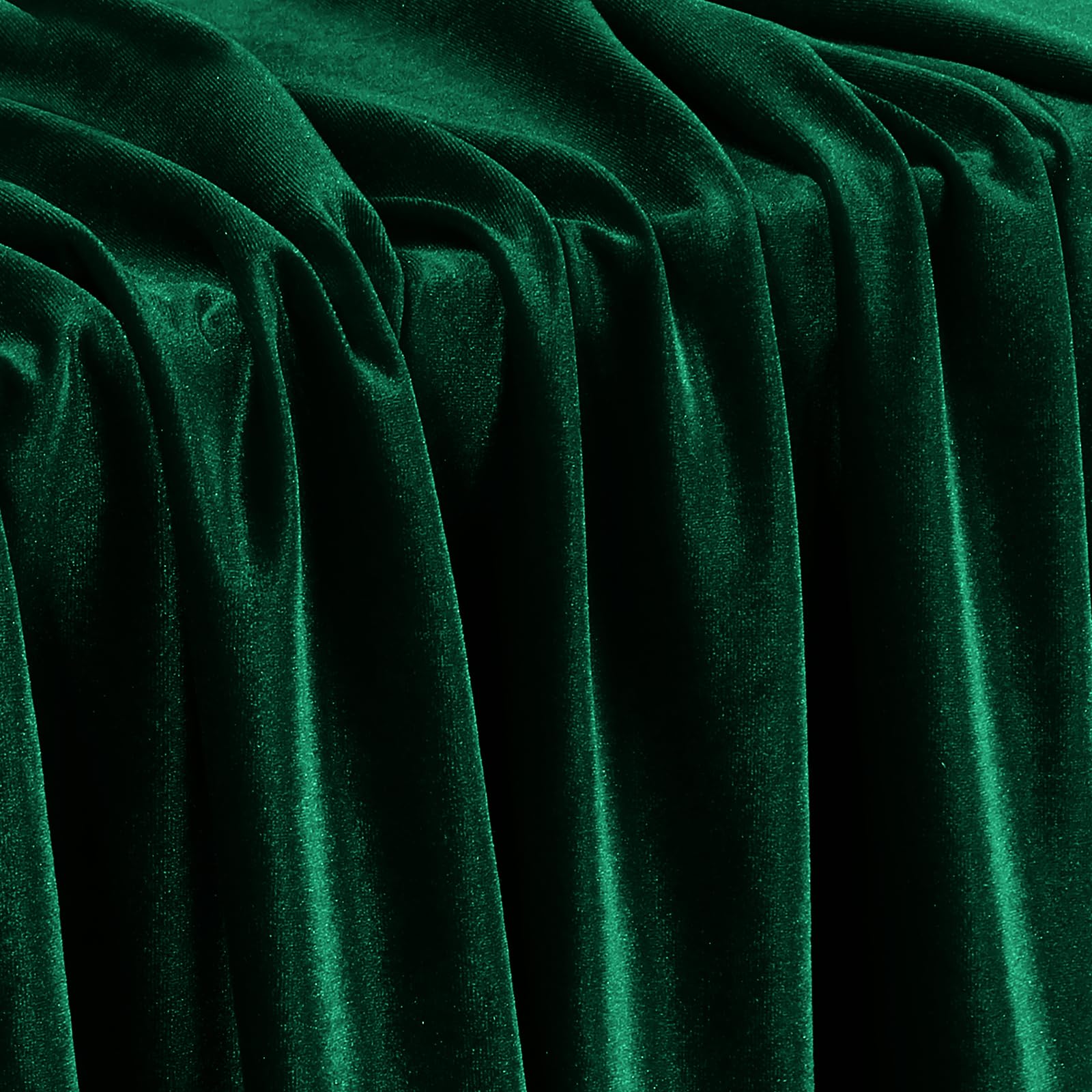 KKJIAF Hunter Green Stretch Velvet Fabric 60 Inch Wide, 1 Yard Soft Stretchy Fabric for Sewing Clothes, Apparel, Costume, Crafts - 90% Polyester 10% Spandex