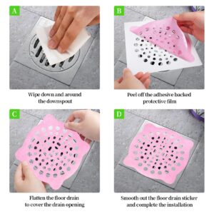 40PCS Disposable Shower Drain Hair Catcher,Large floor drain sticker,Shower Drain Mesh Sticker,Suitable for wash basin, kitchen sink, bathroom floor drain, bathtub(5.9" X 5.9")