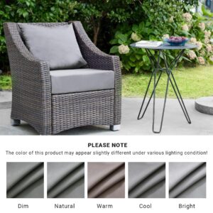 IPYNBAP Outdoor Cushions for Patio Furniture，Outdoor Seat Cushion Set 24 x 24 x 5.75 Inch，Waterproof & Fade Resistant Outdoor Chair Cushions，Deep Patio Chair Cushion with Removable Cover，Dark Grey