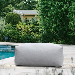 patio furniture set bean bag ottoman chair 7pc outdoor chairs sectional conversation patio chair daybed furniture outdoor sofa couch high density foam filling modern comfy patio couch (light gray)