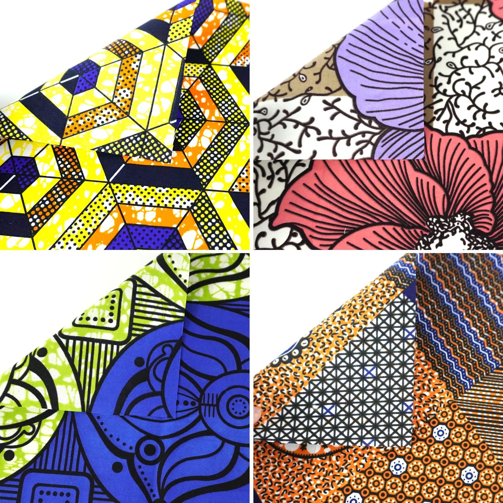 Gnognauq 40 Pieces African Cotton Fabric Quilting Fabric Squares Bundles African Wax Fabric for DIY Sewing Clothes Accessories, 25 x 25 cm