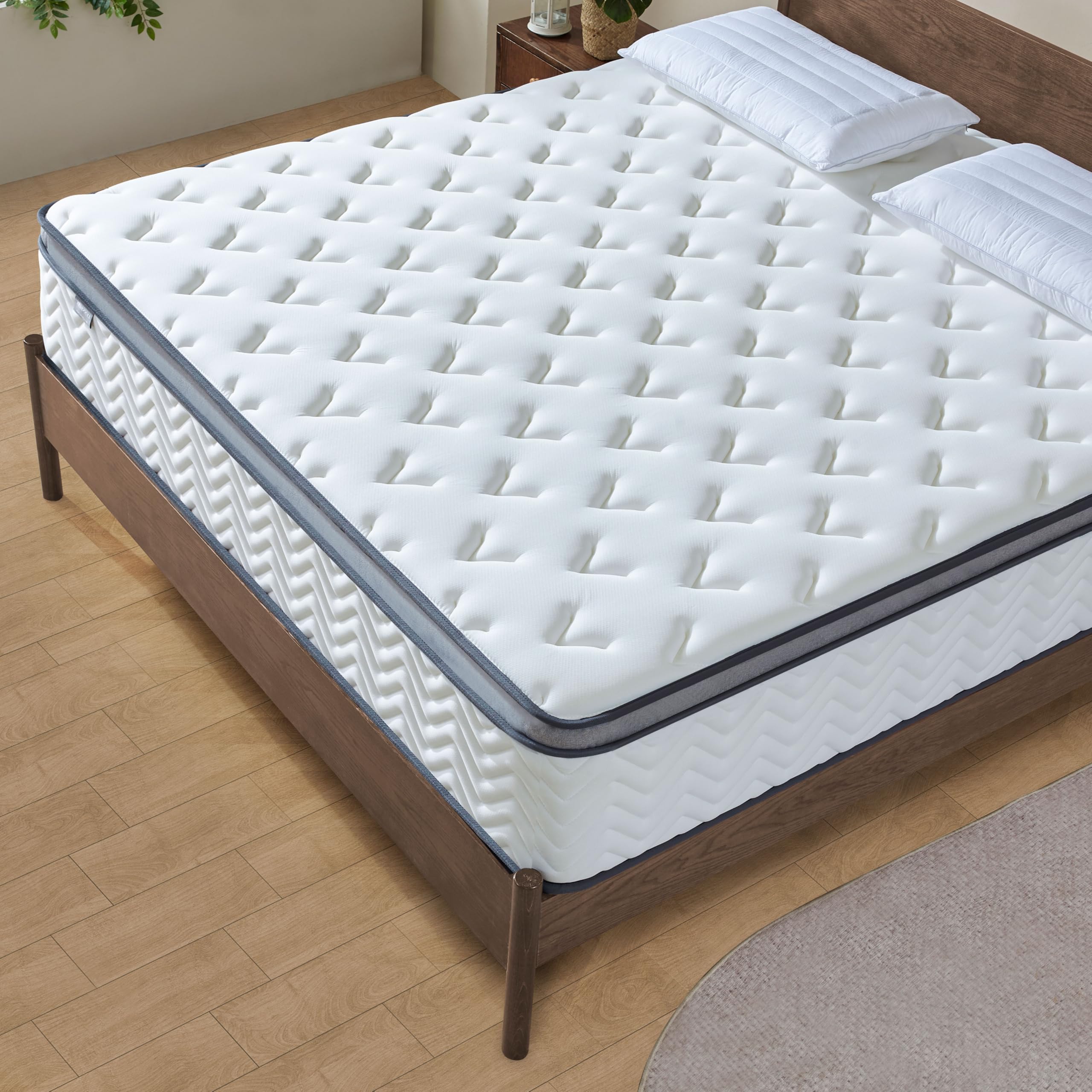 Lynnbery Twin Mattress, 10 Inch Twin Size Hybrid Mattress with Memory Foam and Individual Pocket Spring for Motion Isolation. Pressure Relief, Medium Firm Mattress in a Box, 39"*75"*10"