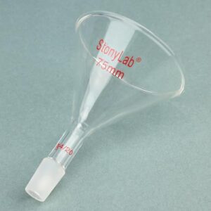 stonylab Borosilicate Glass Powder Funnel, Short Neck, 14/20 Joint Size, 75 mm Diameter