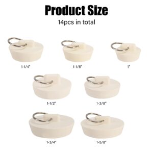 beinkmake 14pcs Drain Stopper Rubber Sink Stopper Bath Tub Stopper with Pull Ring Water Stopper Seal with Hanging Ring for Shower Faucet Cover