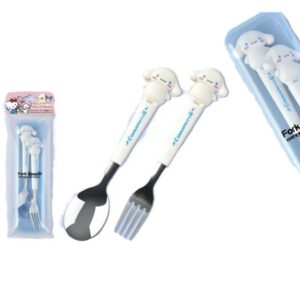 Generic Cute Caracters Flatware set Fork and Spoon + case, cute dog caracter, Cinnamoroll, standard, White