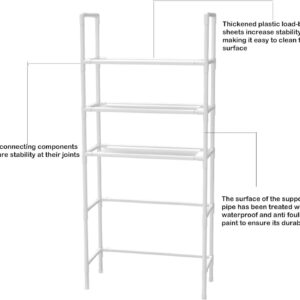 Generic Over The Toilet Storage, 58inch 3-Tier Bathroom Organizers and Storage, Bathroom Storage Shelf, Fit Most Toilets Space-Saving and Easy Assembly (Black), LZ 060503