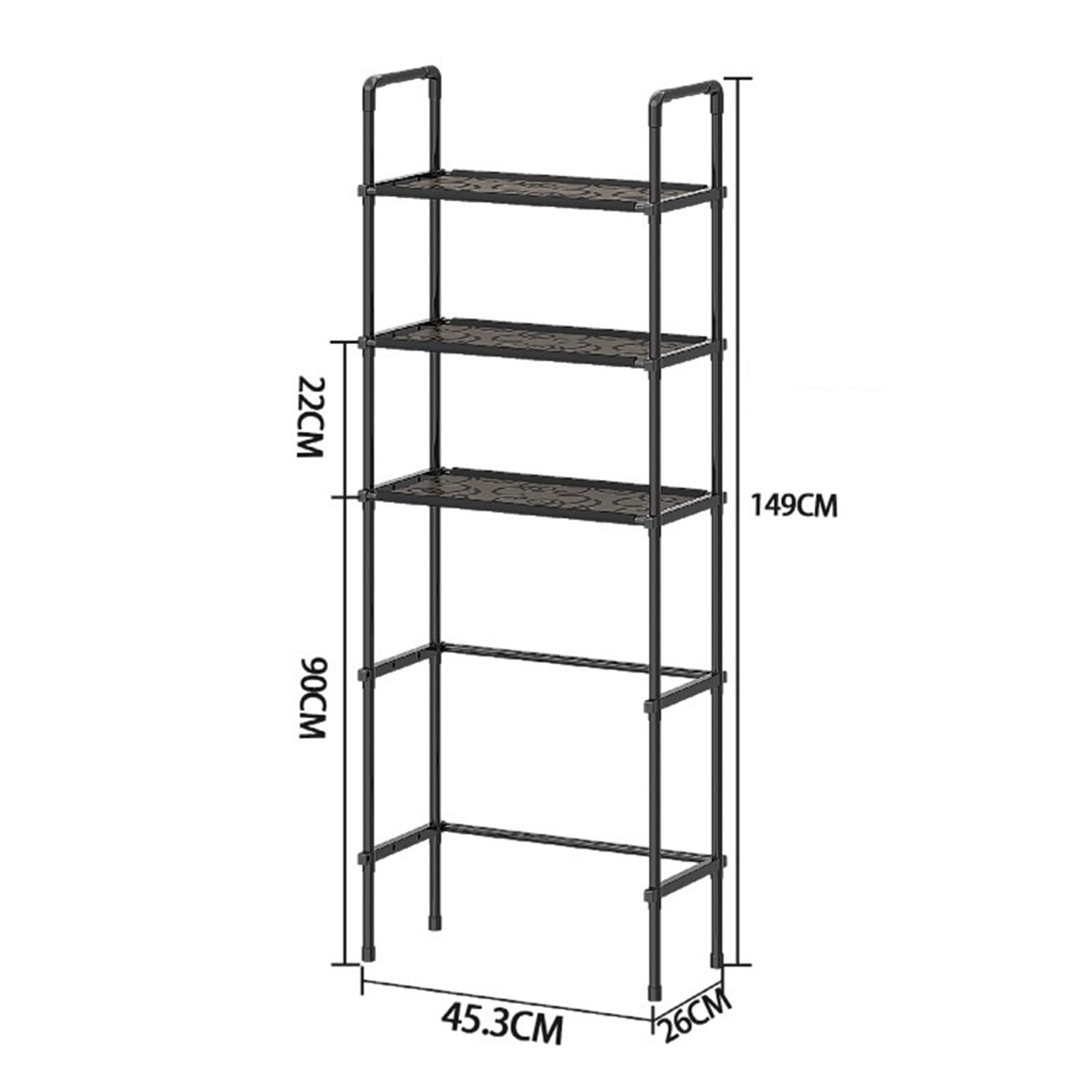 Generic Over The Toilet Storage, 58inch 3-Tier Bathroom Organizers and Storage, Bathroom Storage Shelf, Fit Most Toilets Space-Saving and Easy Assembly (Black), LZ 060503