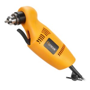 hoteche 3/8-inch right angle drill, 3.8a electric corded power drill with variable speed 0-1400 rpm, forward & reverse switch, compact design for tight spaces