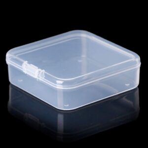 XUYUH Square Storage Box Square Transparent Plastic Jewelry Storage Boxes Beads Crafts for Case Container, 6x6x1.8cm, Clear