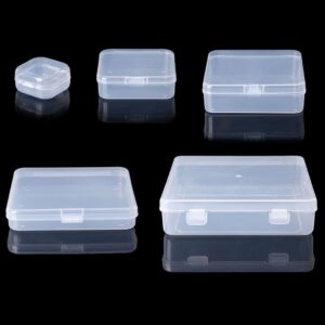 XUYUH Square Storage Box Square Transparent Plastic Jewelry Storage Boxes Beads Crafts for Case Container, 6x6x1.8cm, Clear