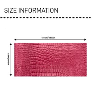 Embossed Alligator Synthetic PU Fabric, 12 x 54 inch Crocodile Vinyl Faux Leather Sheets for DIY Crafts Hair Bows Bags Handicrafts-Pink